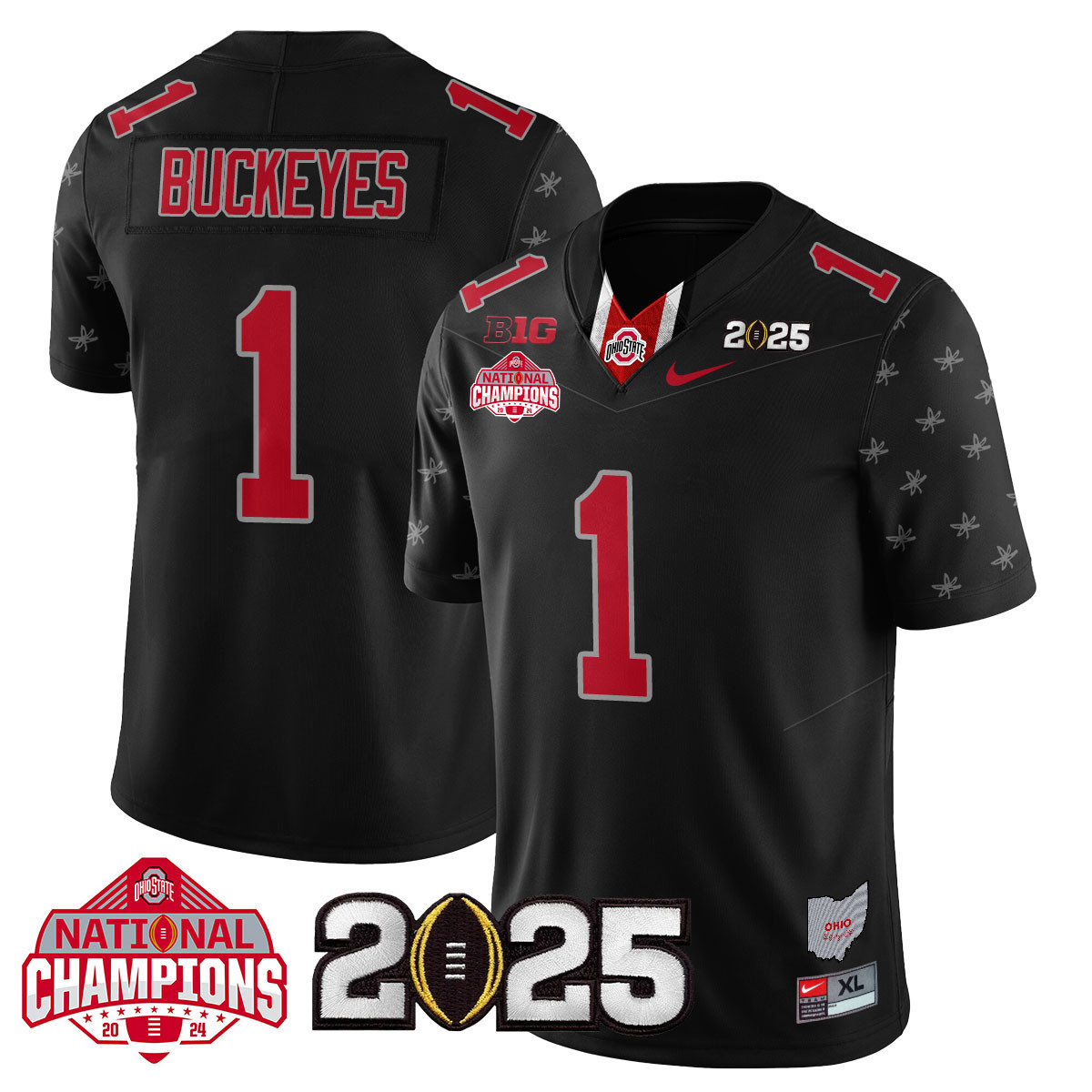 Men’s Ohio State Buckeyes 2024 National Champions Limited Jersey N2 – All Stitched