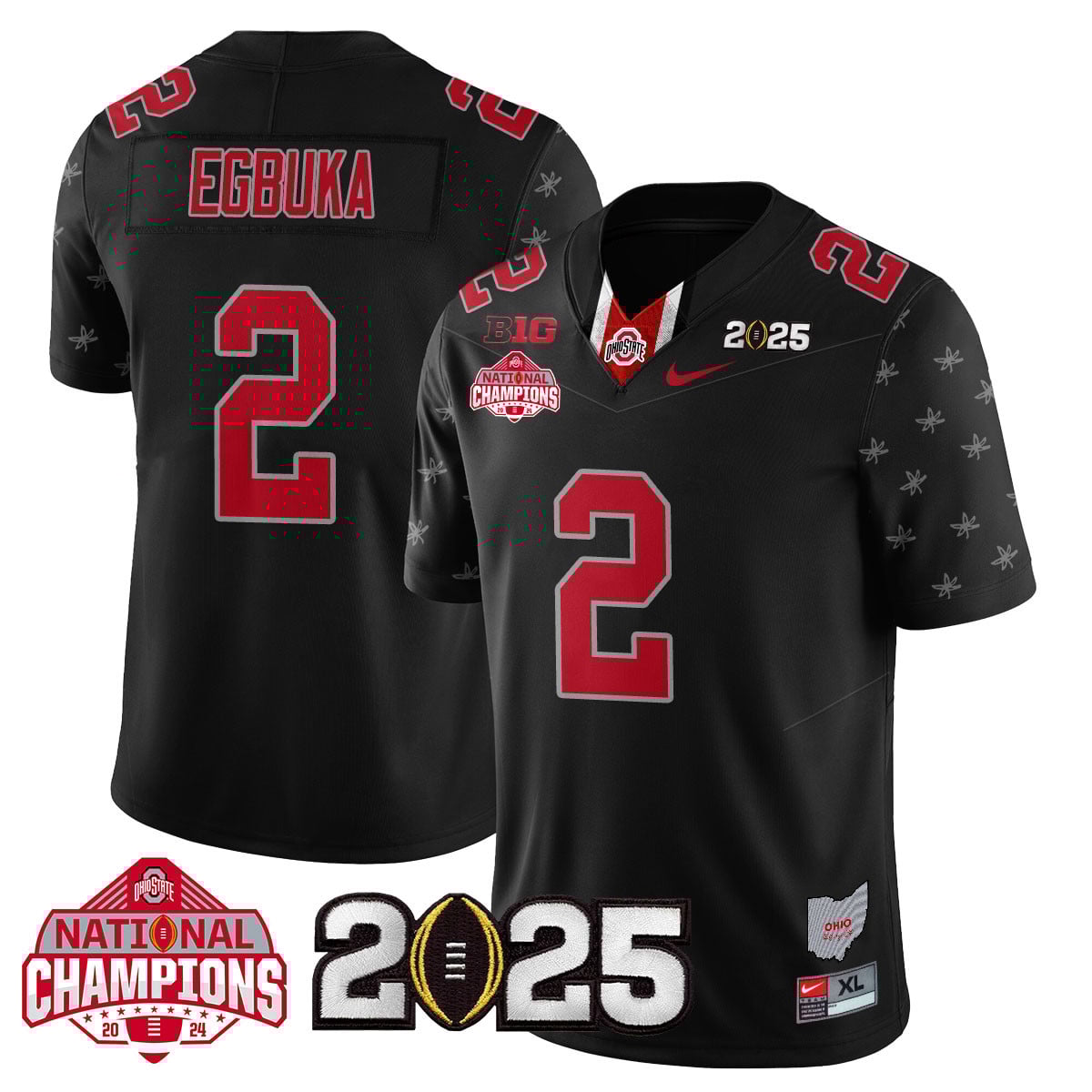 Men’s Ohio State Buckeyes 2024 National Champions Limited Jersey N2 – All Stitched