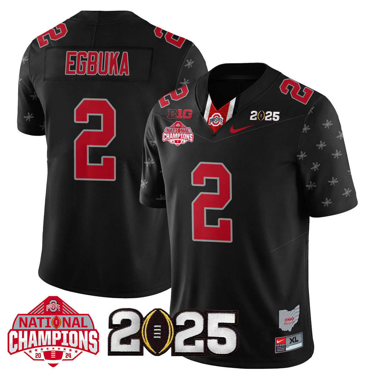 Men’s Ohio State Buckeyes 2024 National Champions Limited Jersey N2 – All Stitched