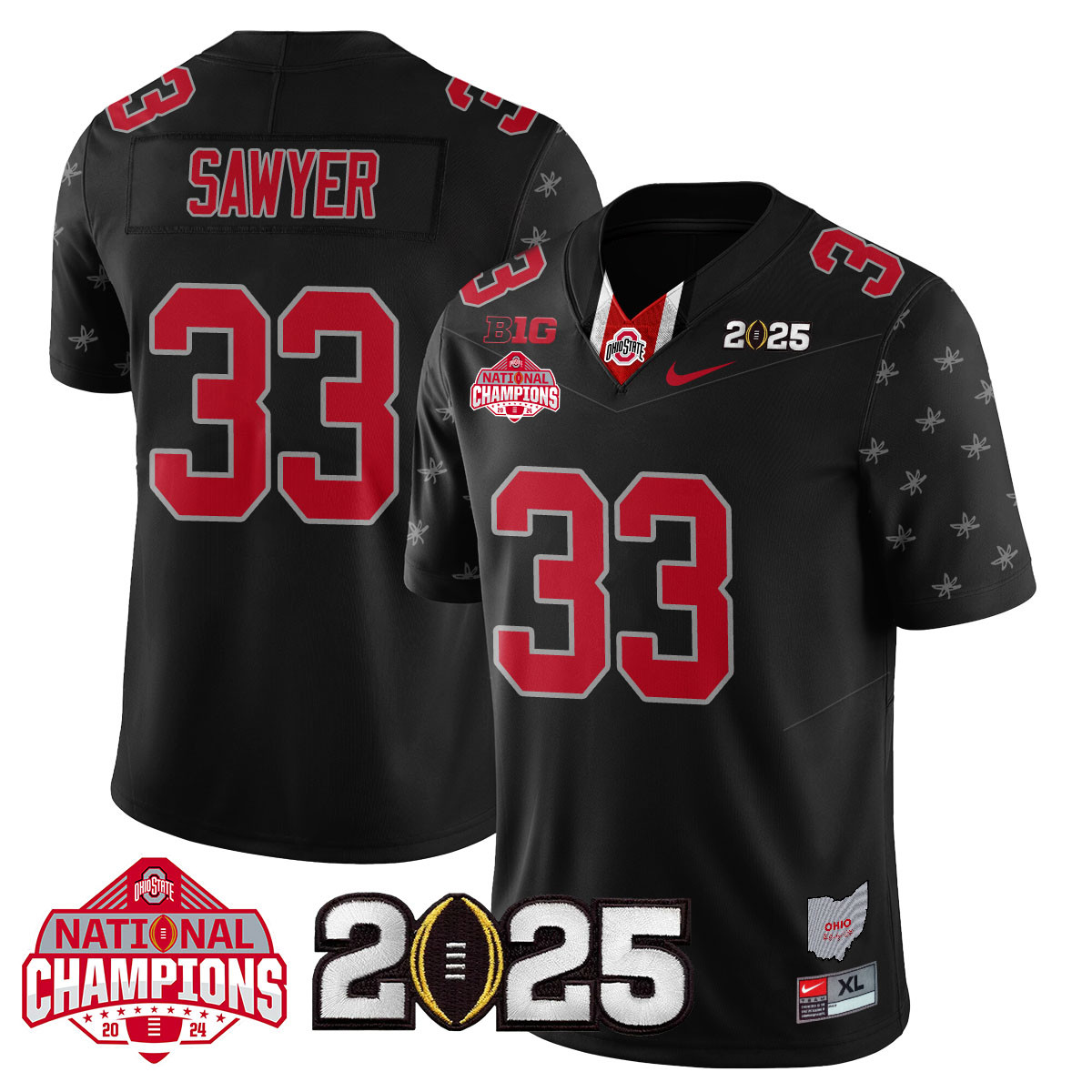 Men’s Ohio State Buckeyes 2024 National Champions Limited Jersey N2 – All Stitched
