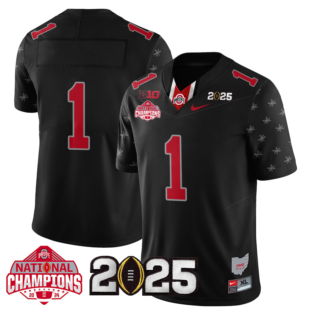 Men’s Ohio State Buckeyes 2024 National Champions Limited Jersey N2 – All Stitched