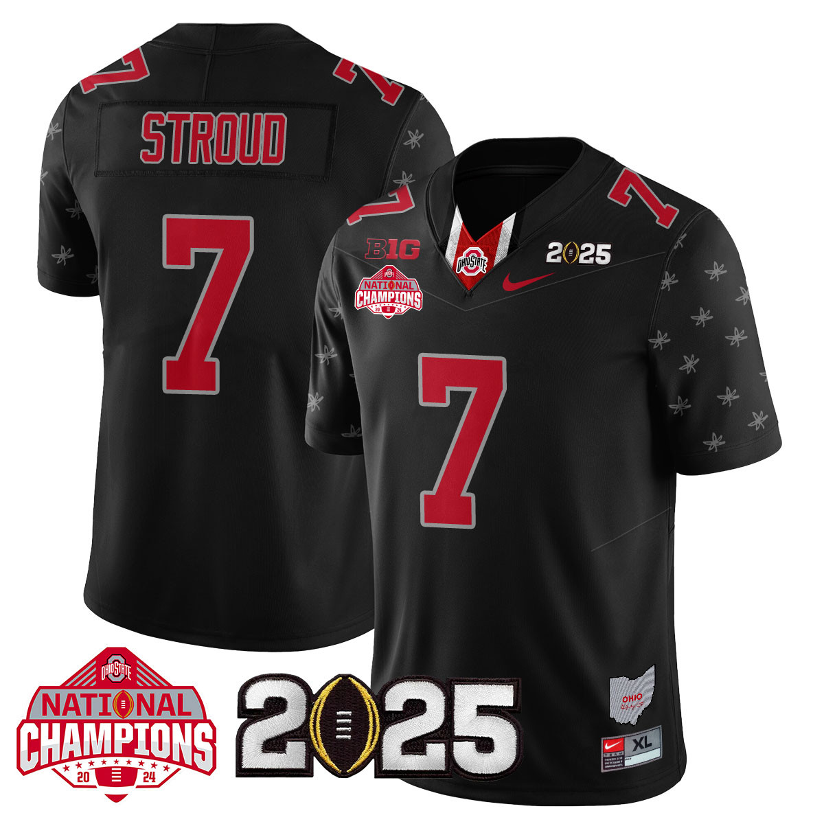 Men’s Ohio State Buckeyes 2024 National Champions Limited Jersey N2 – All Stitched
