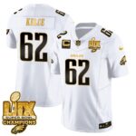 Men’s Philadelphia Eagles Super Bowl LIX Champions Gold Vapor Limited Jersey – All Stitched