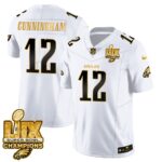 Men’s Philadelphia Eagles Super Bowl LIX Champions Gold Vapor Limited Jersey – All Stitched