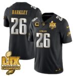 Men’s Philadelphia Eagles Super Bowl LIX Champions Gold Trim Vapor Limited Jersey – All Stitched