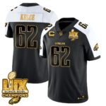 Men’s Philadelphia Eagles Super Bowl LIX Champions Gold Vapor Limited Jersey – All Stitched