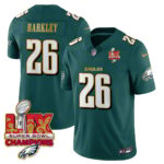 Men’s Philadelphia Eagles Super Bowl LIX Champions Gold Trim Vapor Limited Jersey – All Stitched