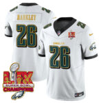 Men’s Philadelphia Eagles Super Bowl LIX Champions Gold Trim Vapor Limited Jersey – All Stitched