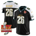 Men’s Philadelphia Eagles Super Bowl LIX Champions Gold Trim Vapor Limited Jersey – All Stitched