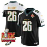 Men’s Philadelphia Eagles Super Bowl LIX Champions Gold Trim Vapor Limited Jersey – All Stitched