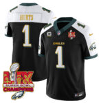 Men’s Philadelphia Eagles Super Bowl LIX Champions Gold Trim Vapor Limited Jersey – All Stitched