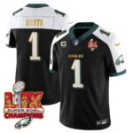 Men’s Philadelphia Eagles Super Bowl LIX Champions Gold Trim Vapor Limited Jersey – All Stitched