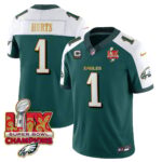 Men’s Philadelphia Eagles Super Bowl LIX Champions Gold Trim Vapor Limited Jersey – All Stitched