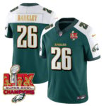Men’s Philadelphia Eagles Super Bowl LIX Champions Gold Trim Vapor Limited Jersey – All Stitched