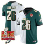 Men’s Philadelphia Eagles Super Bowl LIX Champions Gold Trim Vapor Limited Jersey – All Stitched