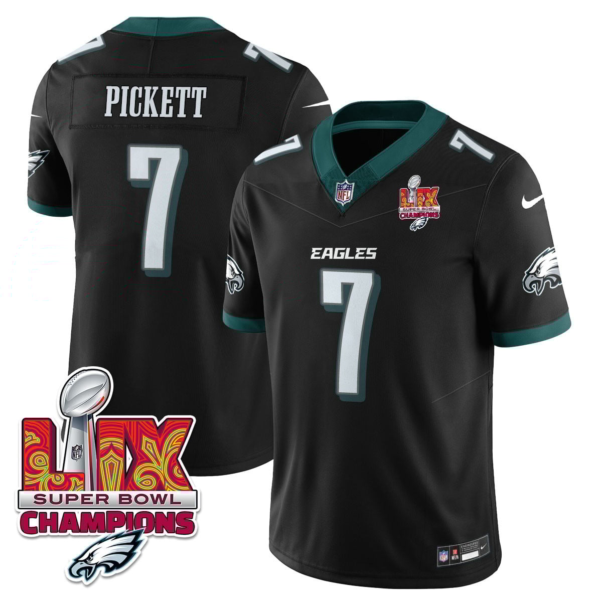 Men’s Philadelphia Eagles Super Bowl LIX Champions Gold Vapor Limited Jersey – All Stitched
