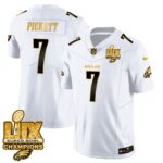 Men’s Philadelphia Eagles Super Bowl LIX Champions Gold Vapor Limited Jersey – All Stitched