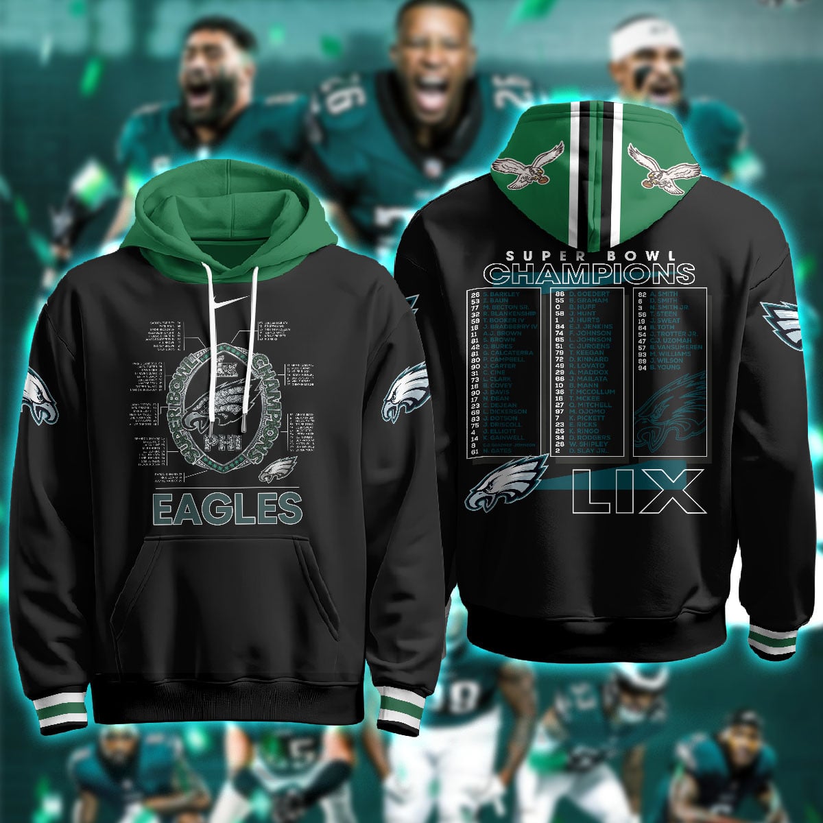 Philadelphia Eagles Super Bowl LIX Champions Limited Hoodie N1