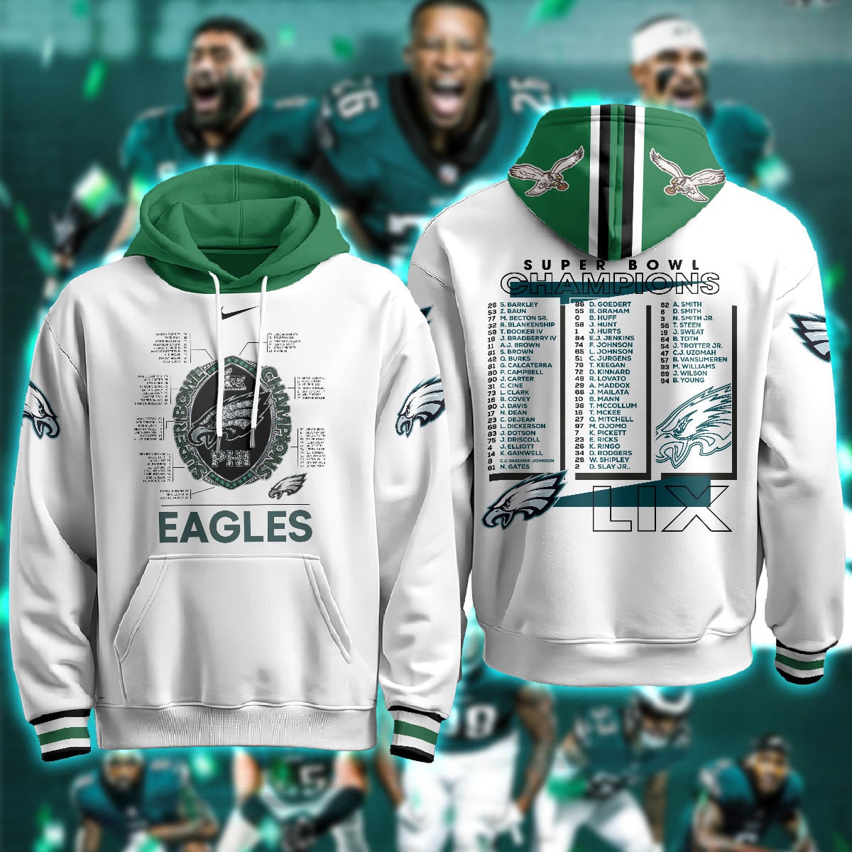 Philadelphia Eagles Super Bowl LIX Champions Limited Hoodie N1