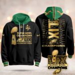 Philadelphia Eagles Super Bowl LIX Champions Roster Signing Gold Hoodie