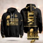 Philadelphia Eagles Super Bowl LIX Champions Roster Signing Gold Hoodie