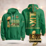 Philadelphia Eagles Super Bowl LIX Champions Roster Signing Gold Hoodie