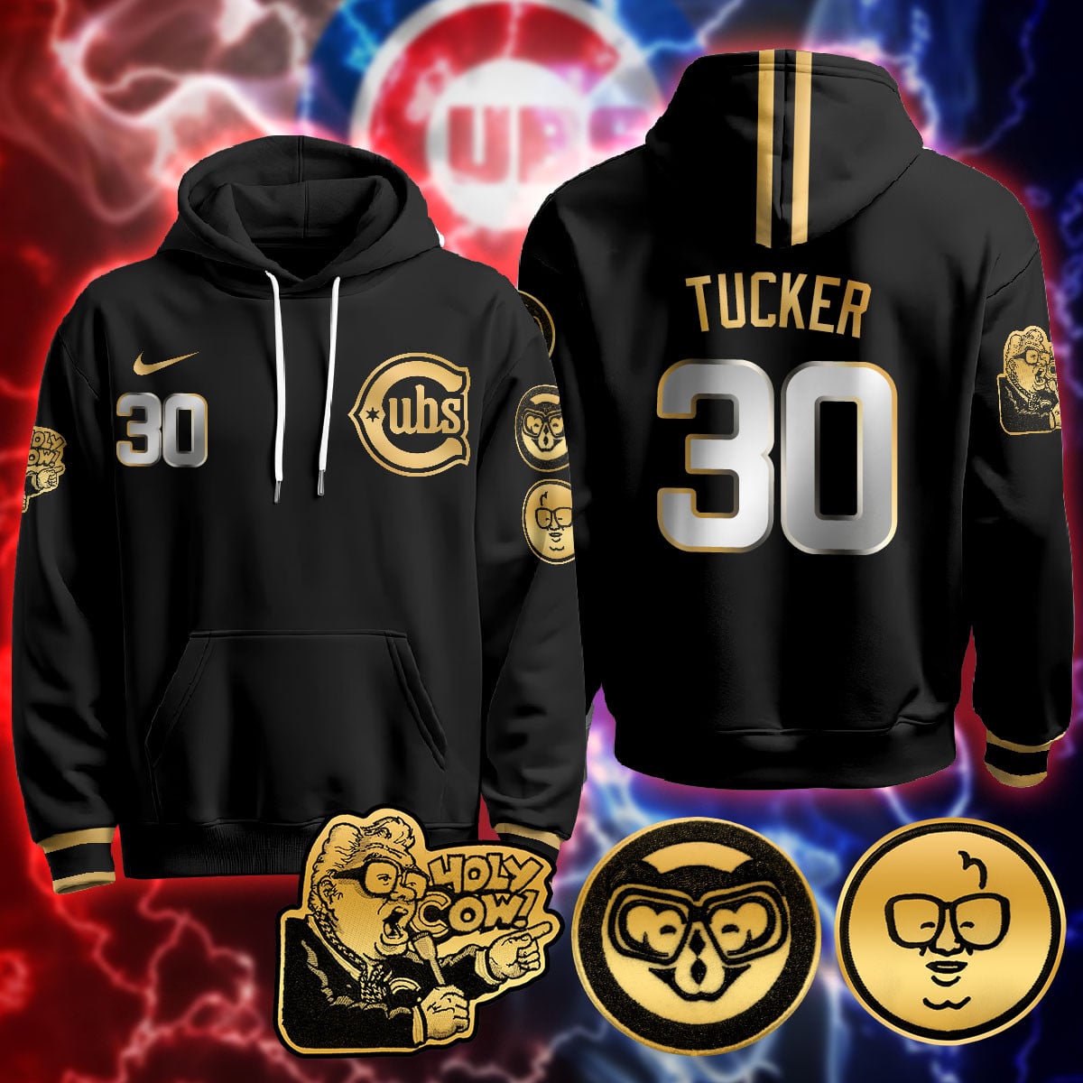 Chicago Cubs Limited Hoodie – Harry Caray “Holy Cow” Patch – All Stitched