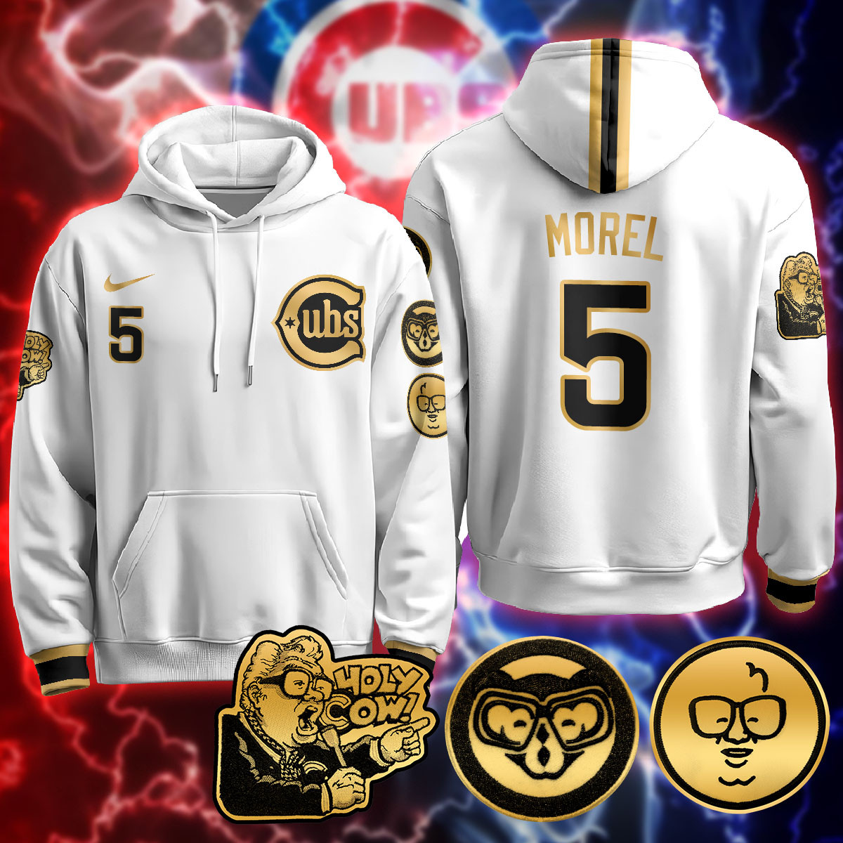 Chicago Cubs Limited Hoodie – Harry Caray “Holy Cow” Patch – All Stitched