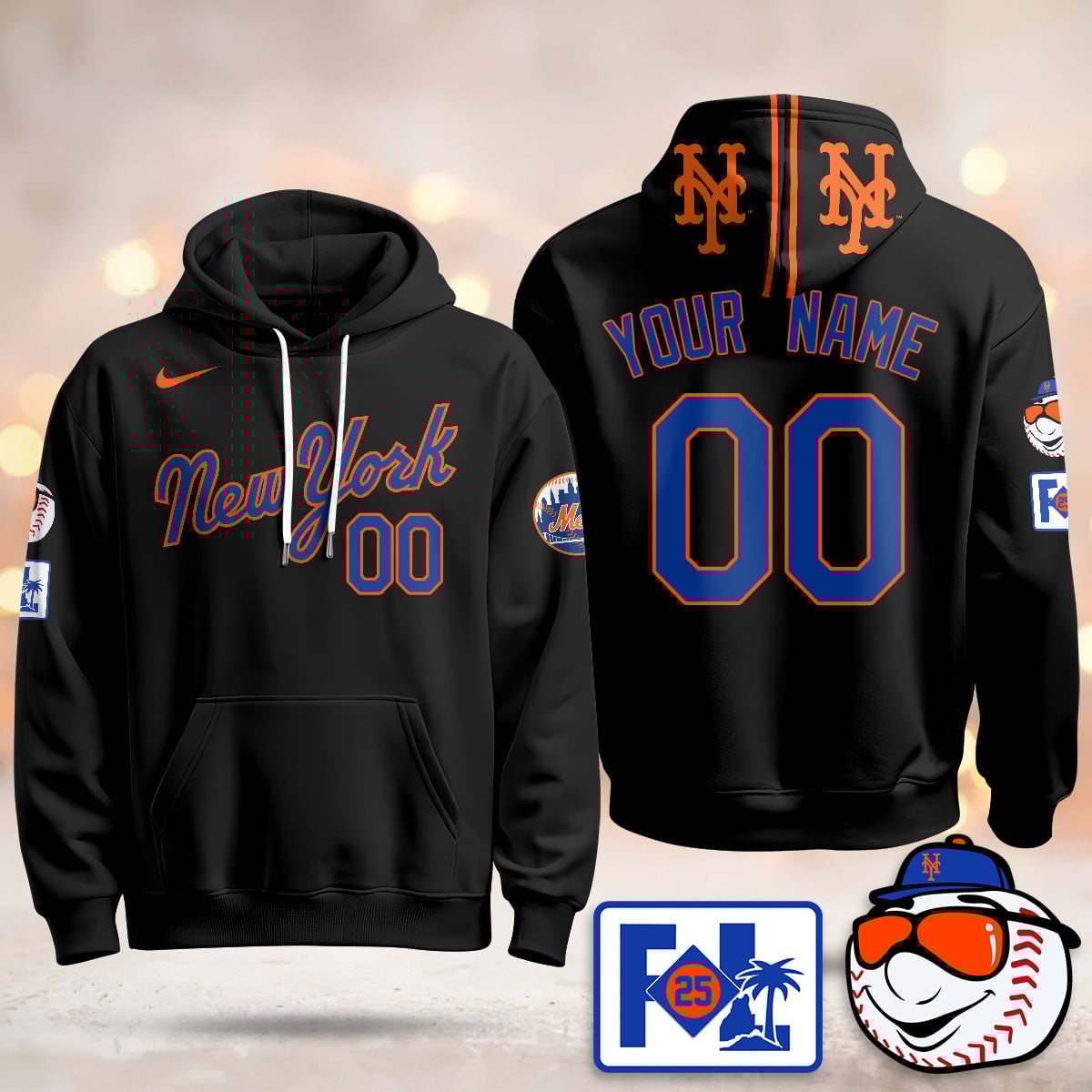 Custom Name New York Mets Blue Road 2025 Hoodie – All Stitched