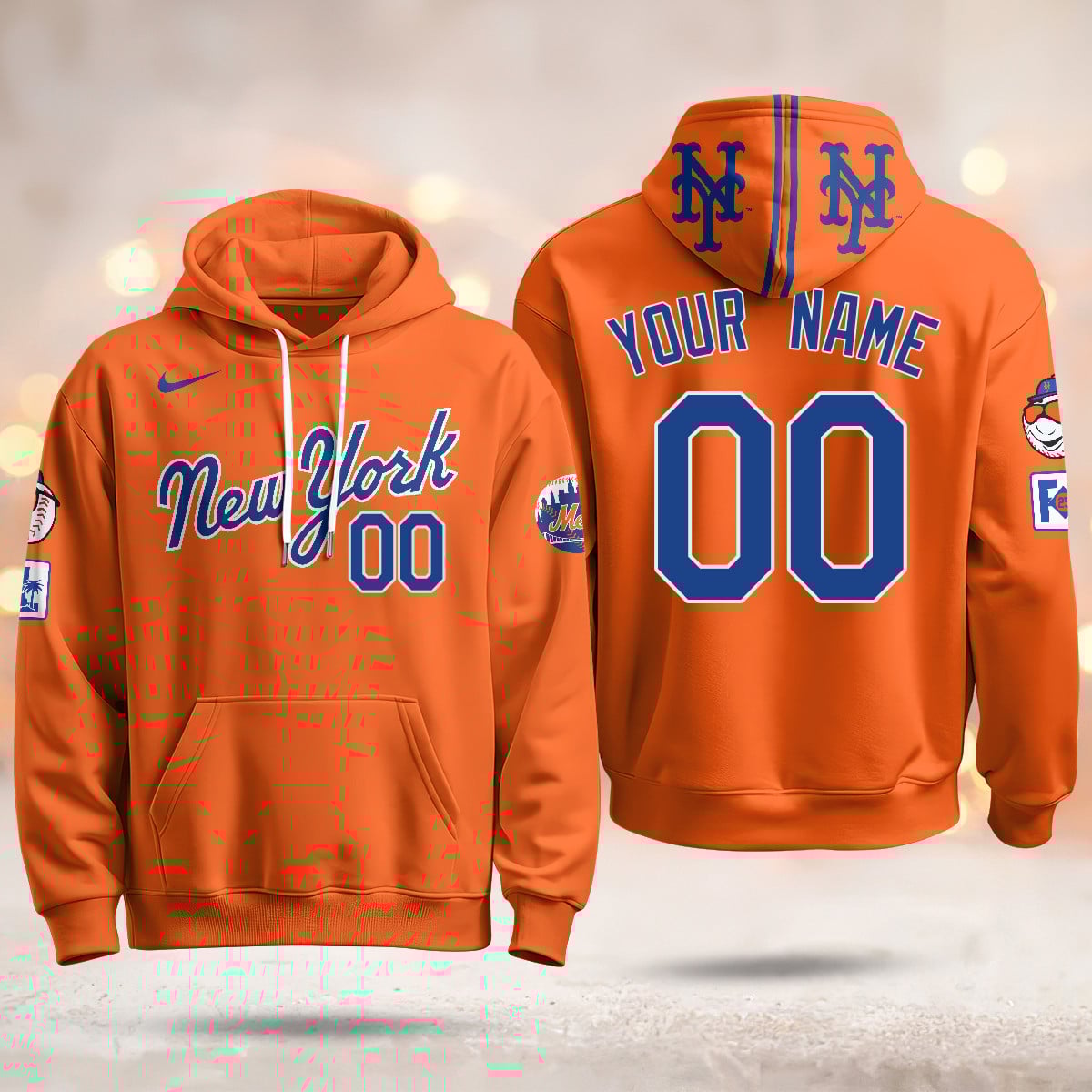 Custom Name New York Mets Blue Road 2025 Hoodie – All Stitched