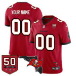 Custom Tampa Bay Buccaneers 50th Season Limited Jersey – All Stitched