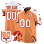 Custom Tampa Bay Buccaneers 50th Season Limited Jersey – All Stitched