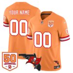 Custom Tampa Bay Buccaneers 50th Season Limited Jersey – All Stitched