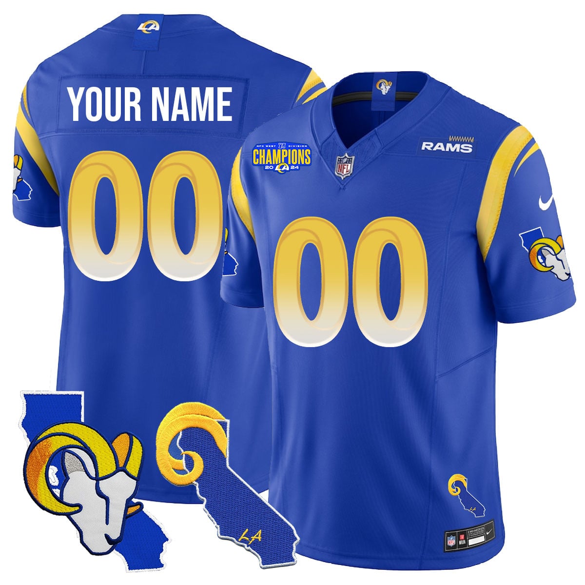 Custom Gender/Name Los Angeles Rams 2025 Vapor Limited Jersey – All Stitched