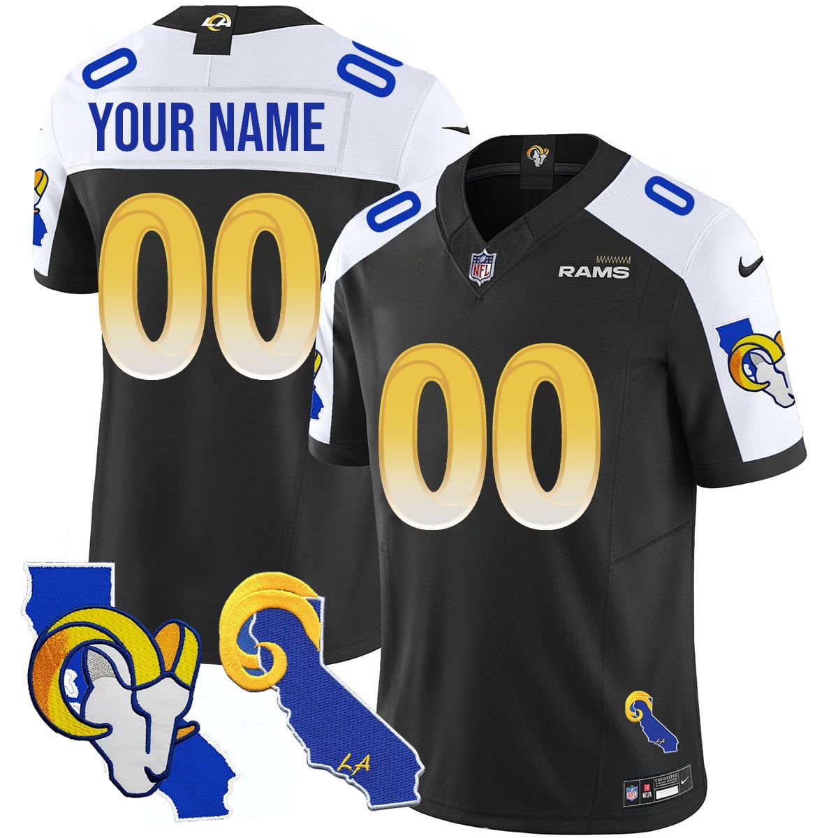Custom Gender/Name Los Angeles Rams 2025 Vapor Limited Jersey – All Stitched