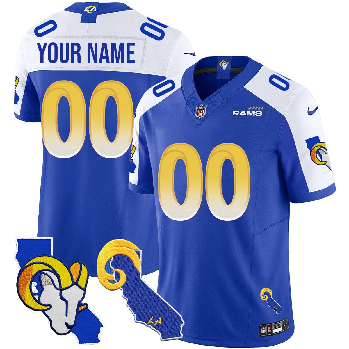 Custom Gender/Name Los Angeles Rams 2025 Vapor Limited Jersey – All Stitched