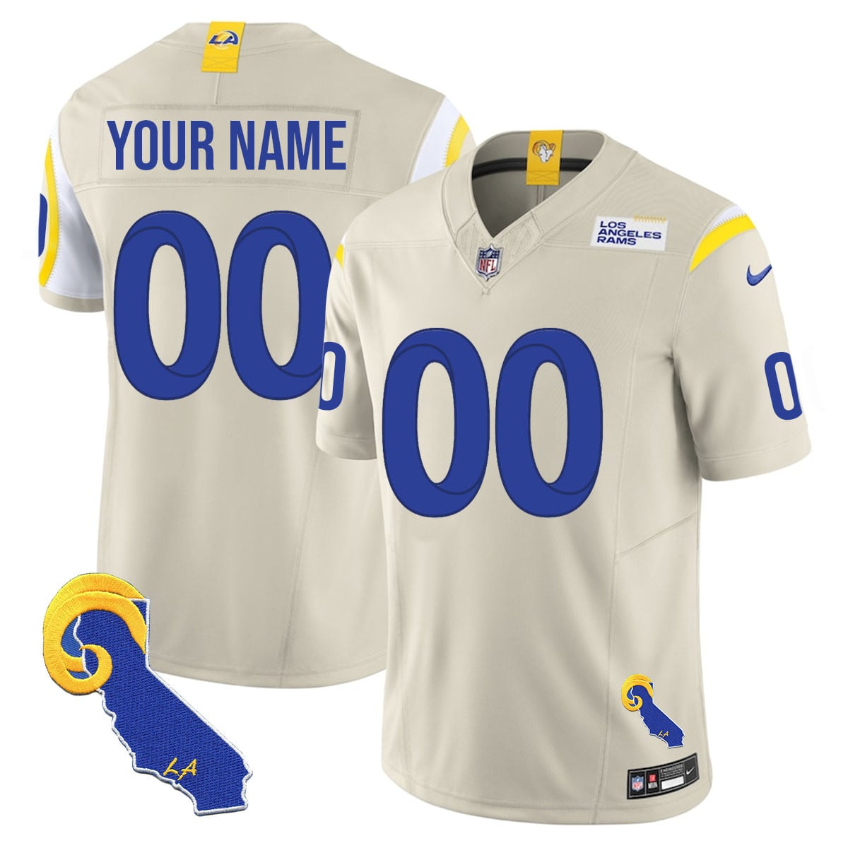Custom Gender/Name Los Angeles Rams 2025 Vapor Limited Jersey – All Stitched