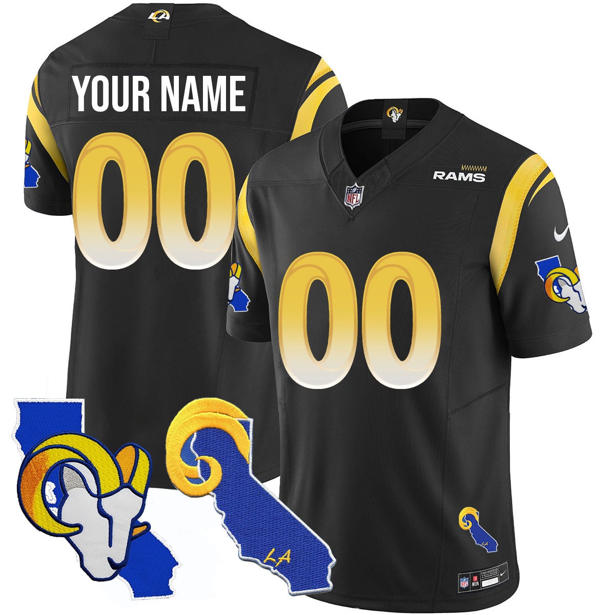 Custom Gender/Name Los Angeles Rams 2025 Vapor Limited Jersey – All Stitched