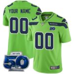 Custom Gender/Name Seattle Seahawks 50th Season Vapor Limited Jersey – All Stitched