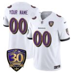 Custom Gender/Name Baltimore Ravens Limited 30th Season Jersey – All Stitched