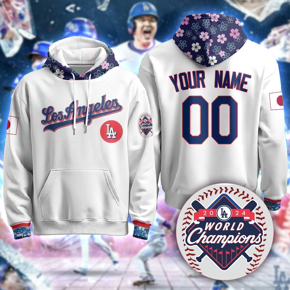 Custom Gender/Name Los Angeles Dodgers Japanese Heritage Night Hoodie – All Stitched