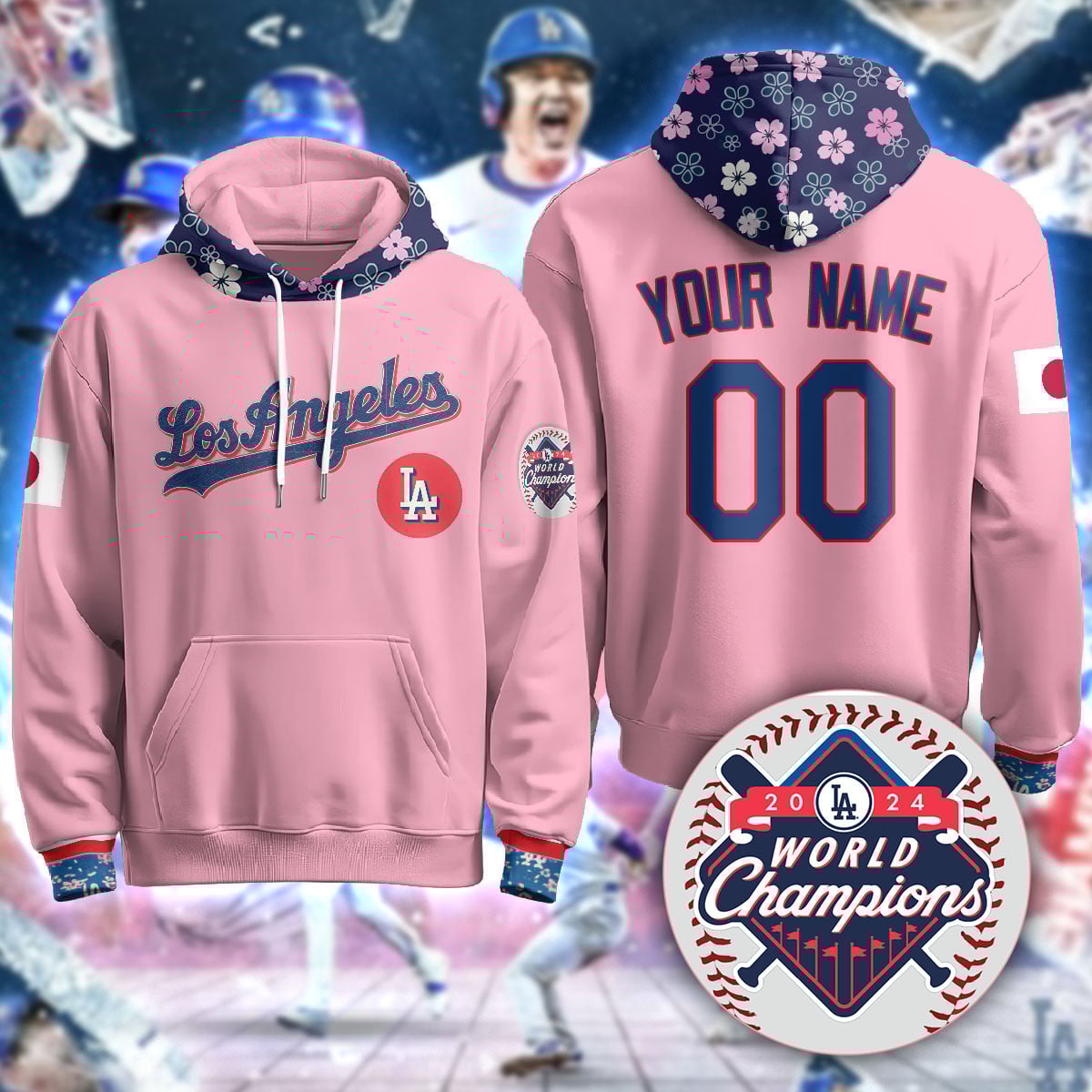 Custom Gender/Name Los Angeles Dodgers Japanese Heritage Night Hoodie – All Stitched