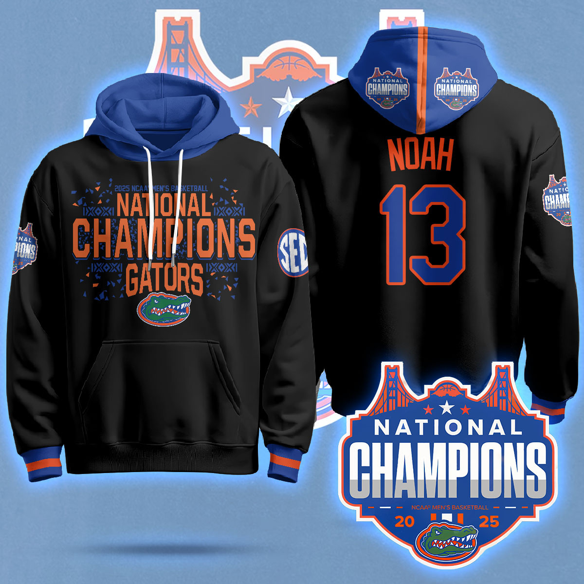 Florida Gators 2025 National Champions Basketball Hoodie N5 – Printed
