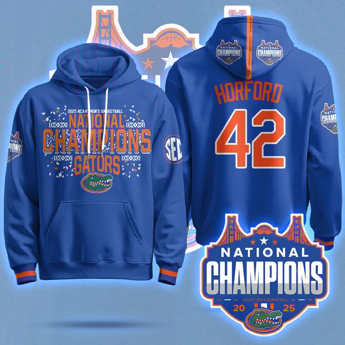 Florida Gators 2025 National Champions Basketball Hoodie N5 – Printed