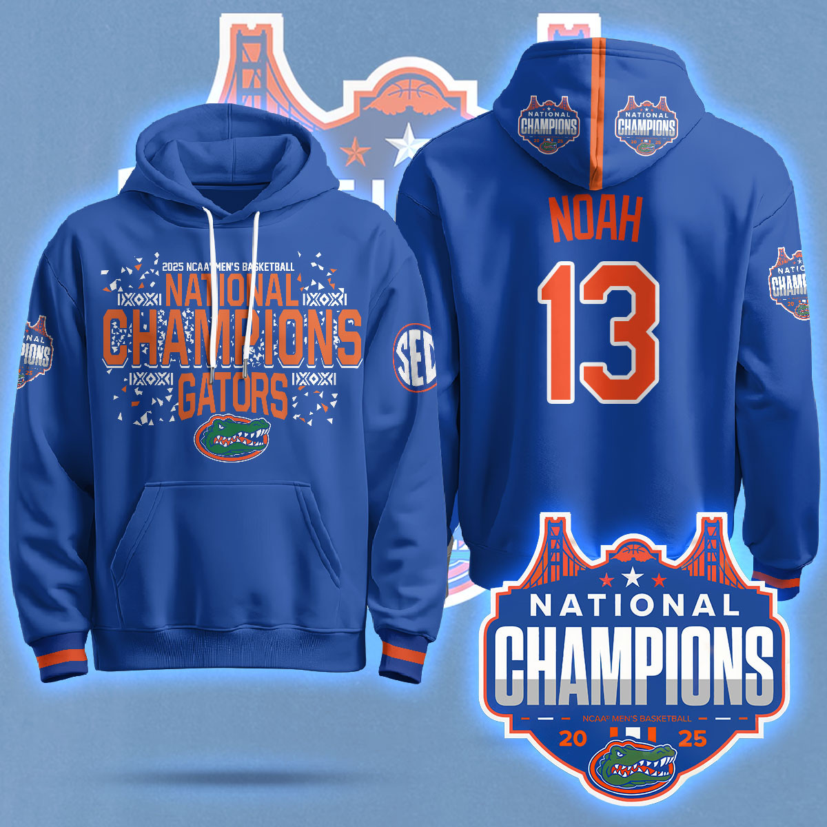 Florida Gators 2025 National Champions Basketball Hoodie N5 – Printed