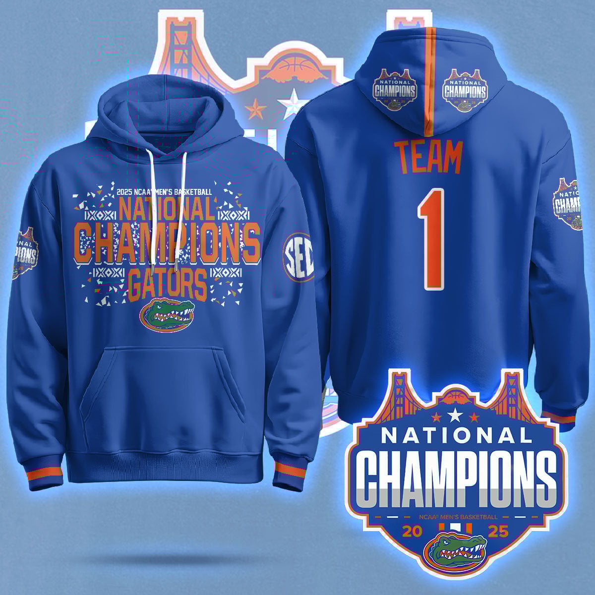 Florida Gators 2025 National Champions Basketball Hoodie N5 – Printed
