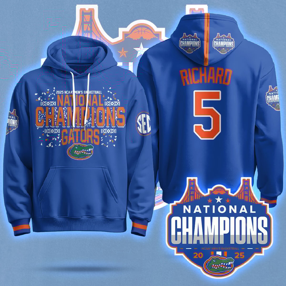 Florida Gators 2025 National Champions Basketball Hoodie N5 – Printed