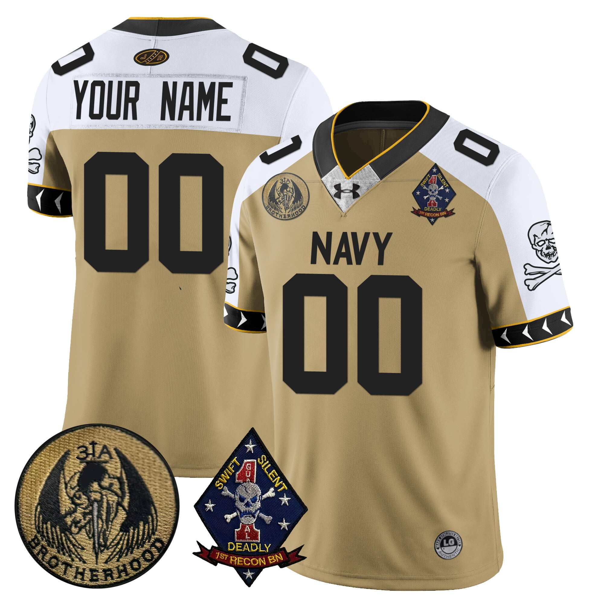 Custom Name/Gender Navy Midshipmen Lacrosse Jolly Rogers Vapor Limited Jersey – All Stitched
