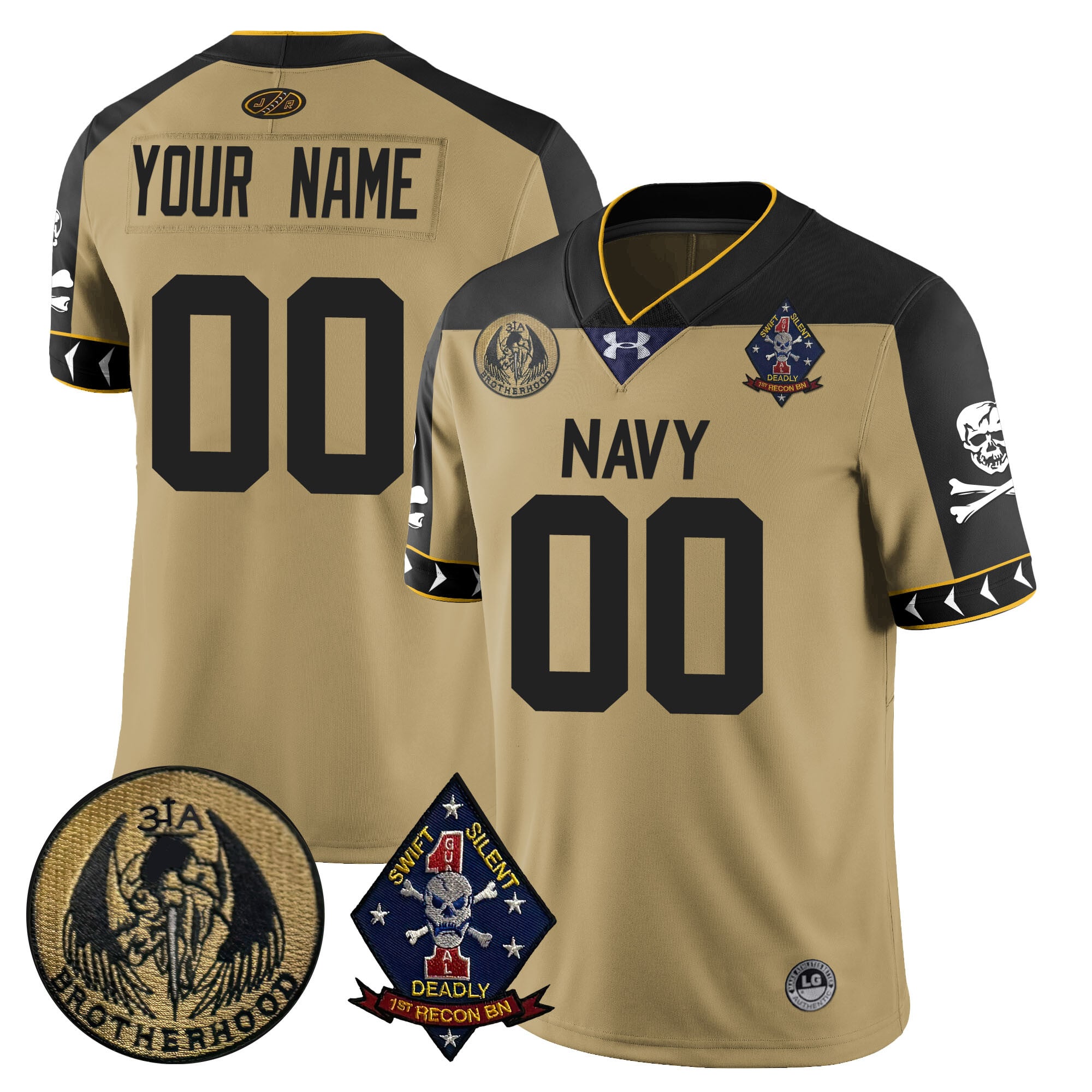Custom Name/Gender Navy Midshipmen Lacrosse Jolly Rogers Vapor Limited Jersey – All Stitched