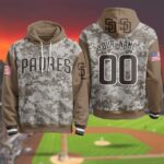 Custom Name/Gender San Diego Padres Military Hoodie – All Stitched